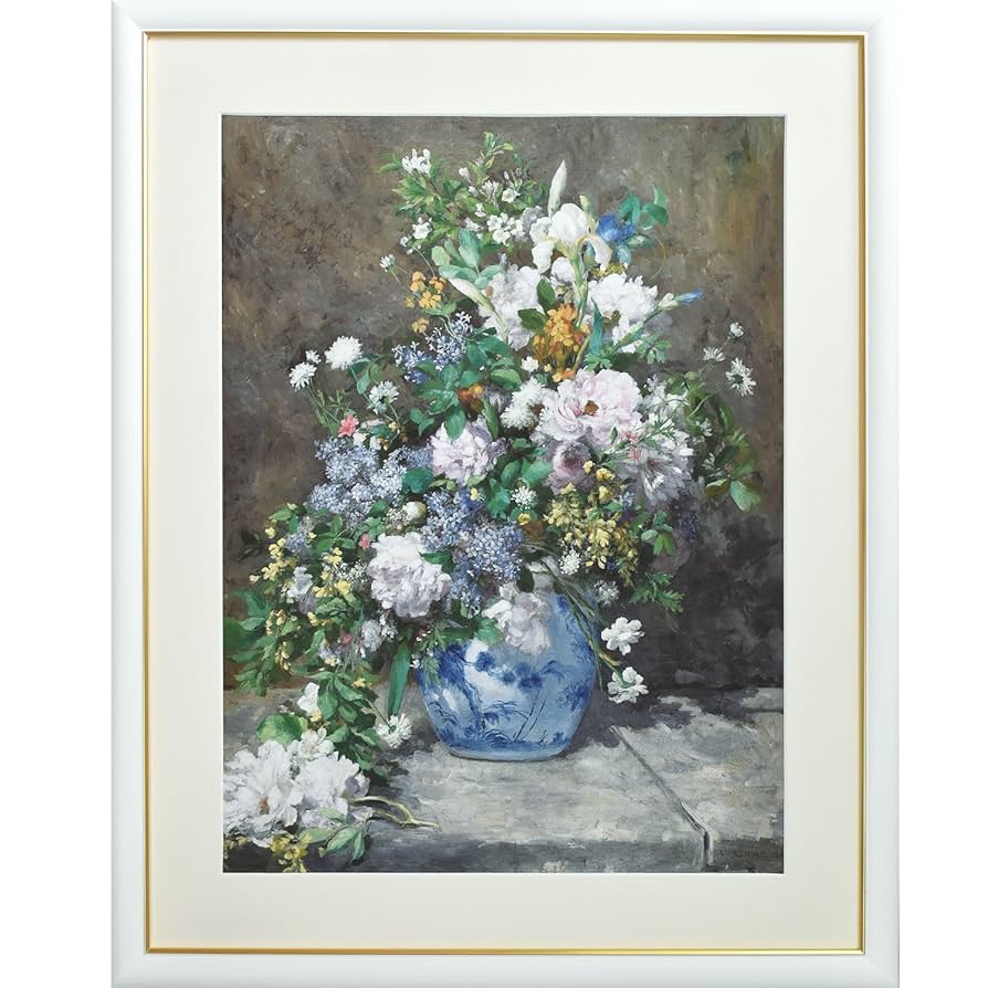 ピエール＝オーギュスト・ルノワール、【ばら】、希少な額装用画集より 絵画 額入り 壁掛け F4 ピエール オーギュスト ルノワール 複製